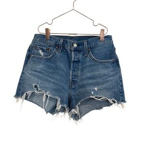 Levi's Frayed Blue Jean Shorts. 501 denim